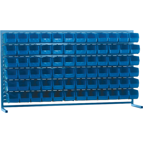 Louvered Rack with Bins, 72 Bins, 72" W x 15" D x 40" H