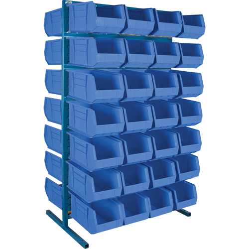 Double-Sided Stationary Bin Rack, 36" W x 24" D x 61" H, 56 Bins
