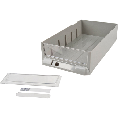 Replacement Drawer for KPC-100 Parts Cabinets, Plastic, 6-3/8" W x 11-3/10" D x 2-11/16" H, Grey