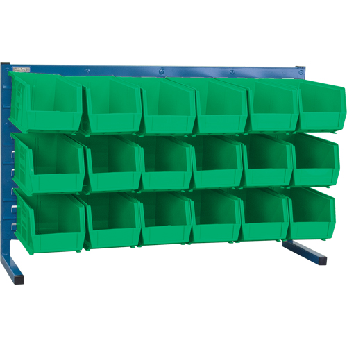 Louvered Rack with Bins, 18 Bins, 36" W x 8-1/4" D x 22" H