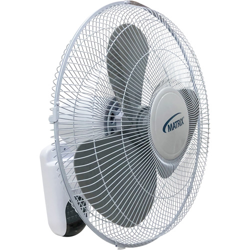 Wall Mount Oscillating Fan, Commercial, 16" Dia., 3 Speeds