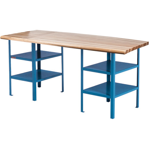 Extra Heavy-Duty Pedestal Workbench, 2500 lbs. Cap., 120" W x 30" D, 34" H