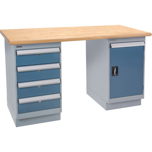 Heavy-Duty Workbench, Door & Drawers, 1500 lbs. Cap., 72" W x 36" D, 34" H