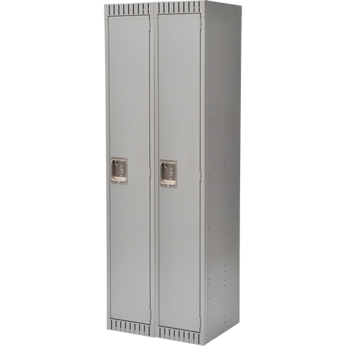 Lockers, Bank of 2, 24" x 18" x 72", Steel, Grey, Knocked Down