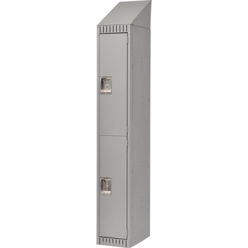 Lockers, 2 -tier, 12" x 18" x 82", Steel, Grey, Knocked Down