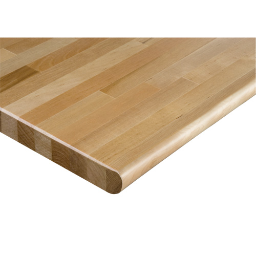Hardwood Workbench Top, 48" W x 24" D, Bullnose Edge, 1-1/4" Thick