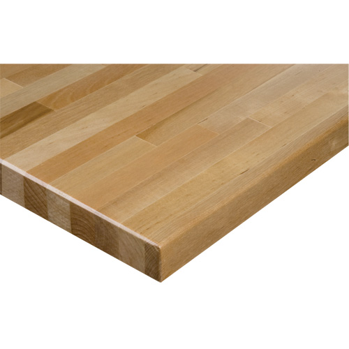 Hardwood Workbench Top, 48" W x 24" D, Square Edge, 1-1/4" Thick
