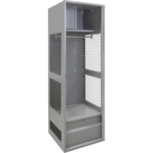 Gear Locker, Steel, 24" W x 24" D x 72" H, Grey