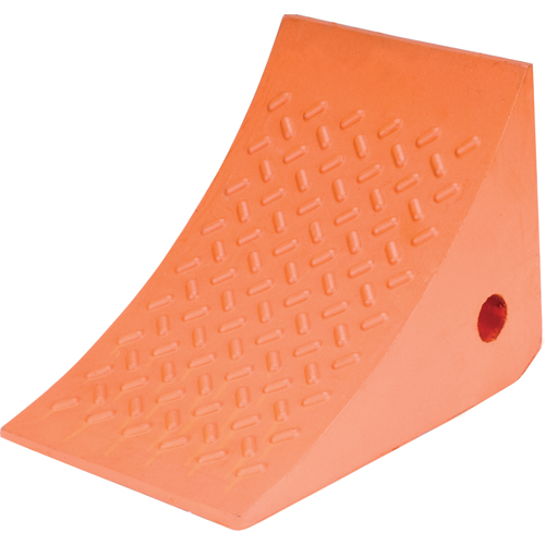 Wheel Chocks, Urethane, Orange, 8" W x 11" D x 8" H