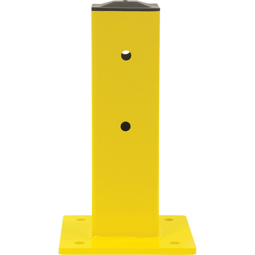 Single Guard Rail Post, Steel, 5" L x 17" H, Safety Yellow
