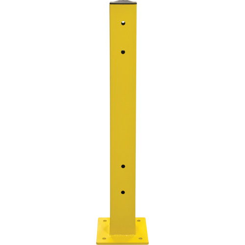Double Guard Rail Post, Steel, 5" L x 44" H, Safety Yellow