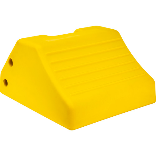 Heavy-Duty Wheel Chocks, Urethane, Yellow, 15-1/2" W x 17-7/10" D x 10" H
