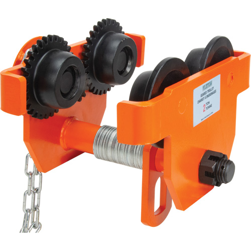 Adjustable Trolley with Safety Plates, 10000 lbs. (5 tons) Capacity, 4-14/16" - 6-7/8"