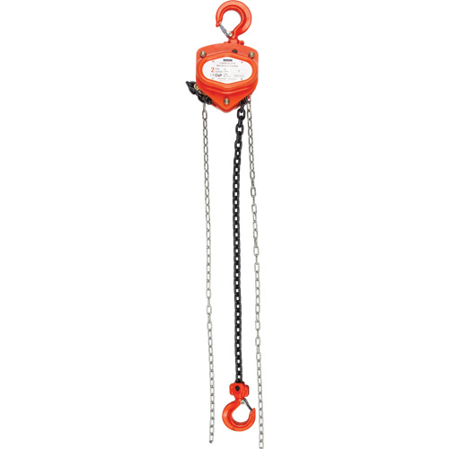 Chain Hoist, 10' Lift, 1000 lbs. (0.45 tons) Capacity, Alloy Steel Chain