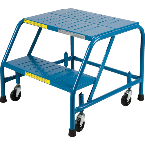 CSA-Certified Rolling Step Ladder, 2 Steps, 22" Step Width, 19" Platform Height, Steel