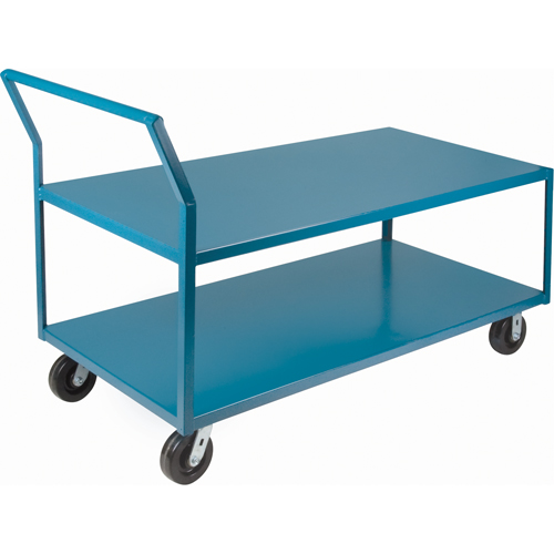 Heavy-Duty Low Profile Shop Carts, 2 Tiers, 30" W x 48" D x 41" H, 2400 lbs. Cap.