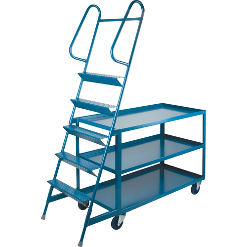 Stock Picking Carts, Steel, 24" W x 64" D, 3 Shelves, 1200 lbs. Capacity