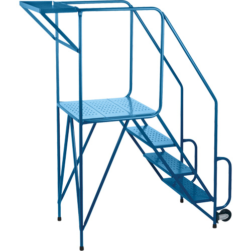 Mechanics/Maintenance Rolling Ladder, Steel, 4 Steps, 38" Platform Height