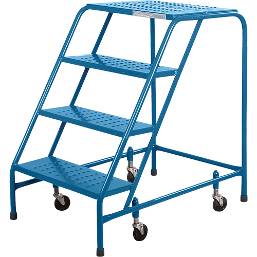 CSA Rolling Step Ladder, 4 Steps, 22" Step Width, 37" Platform Height, Steel