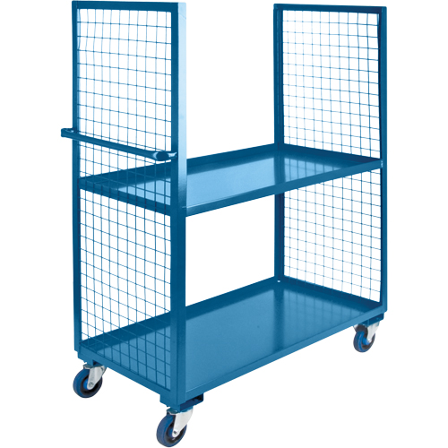 Wire Mesh Utility Cart, Steel, 30" x 63" x 63", 2400 lbs. Capacity