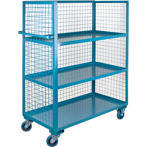 Wire Mesh Utility Cart, Steel, 30" x 63" x 75", 1200 lbs. Capacity