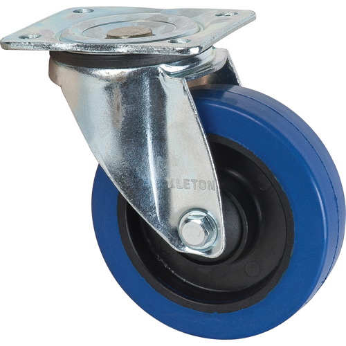 Blue Caster, Swivel, 5" (127 mm), Rubber, 400 lbs. (181 kg.)