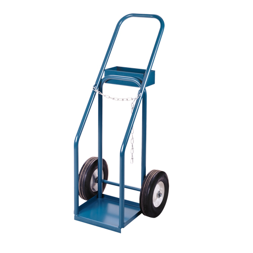 Gas Cylinder Carts, Semi-Pneumatic Wheels, 12" W x 10" L Base, 400 lbs.