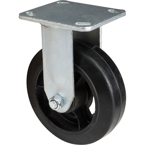 Mold-on Caster, Rigid, 6" (152.4 mm), Rubber, 550 lbs. (249 kg.)