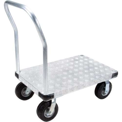 Aluminum Platform Truck, 30" W x 60" L, 1100 lbs. Cap., Flat Free Wheels