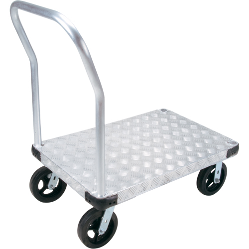 Aluminum Platform Truck, 24" W x 36" L, 2000 lbs. Cap., Mold-on Rubber Wheels