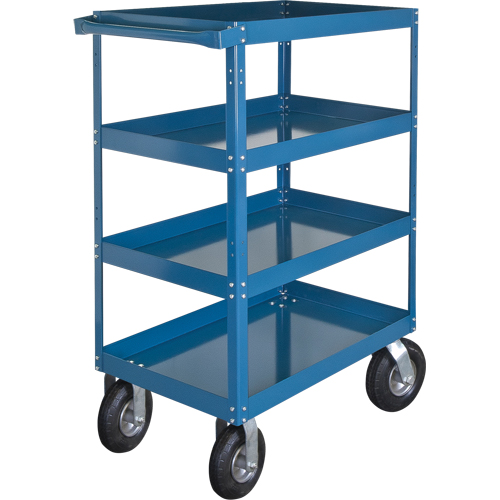 Shelf Carts , 4 Tiers, 24" W x 52" H x 36" D, 900 lbs. Capacity