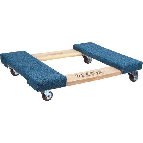 Carpeted Ends Hardwood Dolly, Wood Frame, 18" W x 24" L, 900 lbs. Capacity