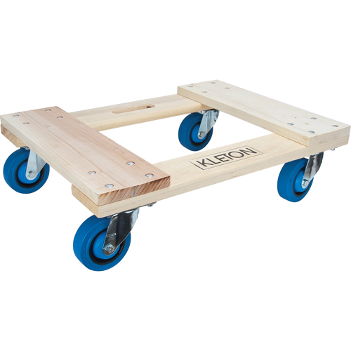 Hardwood Dolly, Rubber Wheels, 1400 lbs. Capacity, 18" W x 24" D x 7" H