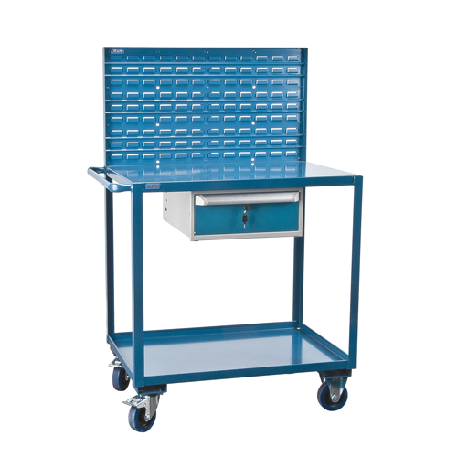 Mobile Service Cart, 2 Tiers, 24" W x 57" H x 40" D, 1200 lbs. Capacity