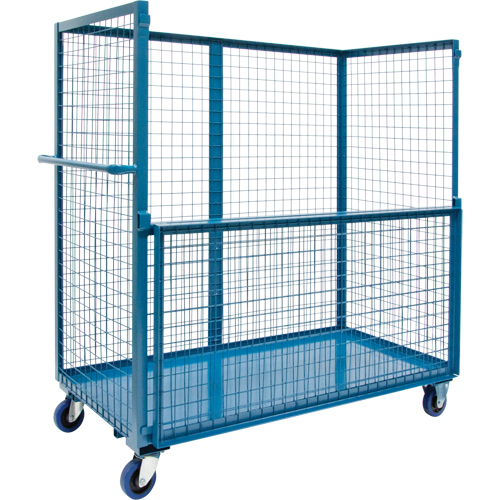 Wire Mesh Stock Truck, Steel, 30" x 55" x 60", 2400 lbs. Capacity