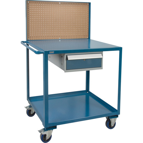 Mobile Service Cart, 2 Tiers, 24" W x 57" H x 40" D, 1200 lbs. Capacity