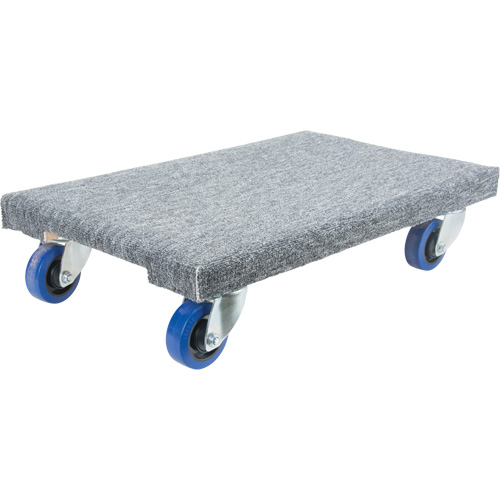 Medium-Duty Solid Wood Dollies, Polyolefin Wheels, 900 lbs. Capacity, 18" W x 24" D x 7" H