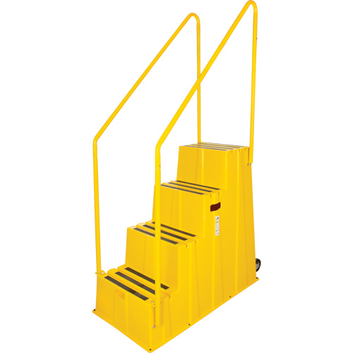 Industrial Step Stool, 4 Steps, 44" x 22-1/4" x 65-1/8" High