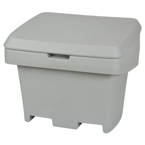 Heavy-Duty Outdoor Salt and Sand Storage Container, 30" x 24" x 24", 5.5 cu. Ft., Grey
