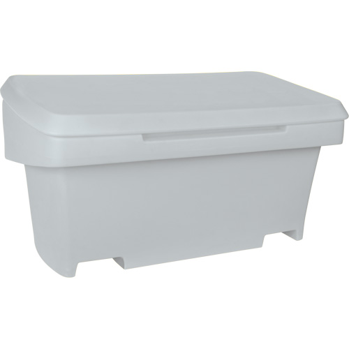 Heavy-Duty Outdoor Salt and Sand Storage Container, 24" x 48" x 24", 10 cu. Ft., Grey