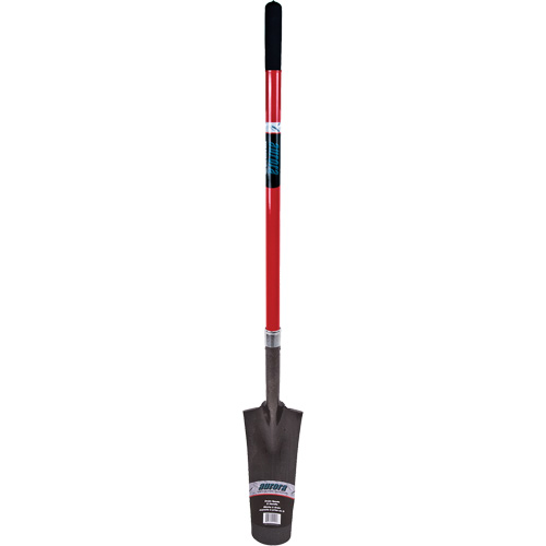 Heavy-Duty Drain Spade, Carbon Steel, 16" x 6" Blade, 45" L, Straight Handle