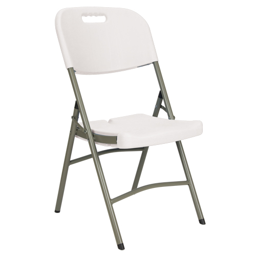 Folding Chairs, Polyethylene, White, 350 lbs. Weight Capacity