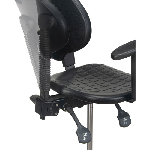 Heavy-Duty Ergonomic Stool with Adjustable Arm Rests & Nylon Stem Casters