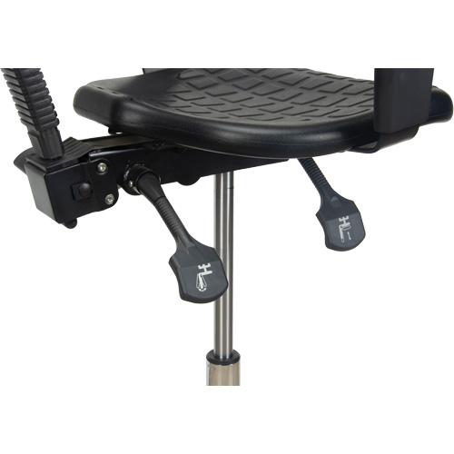 Heavy-Duty Ergonomic Stool with Adjustable Arm Rests & Nylon Stem Casters