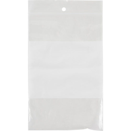 White Block Poly Bags, Reclosable, 6" x 4", 2 mils