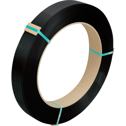 Strapping, Polyester, 5/8" W x 1800' L, Black, Manual Grade