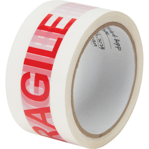 "Fragile" Box Sealing Tape, Hot Melt Adhesive, 2 mils, 48 mm (2") x 100 m (328')