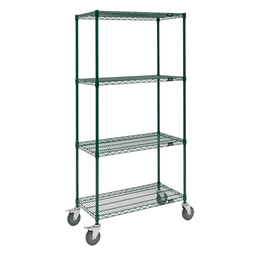 Wire Shelf Cart, Epoxy Finish, 36" x 69" x 18", 800 lbs. Capacity