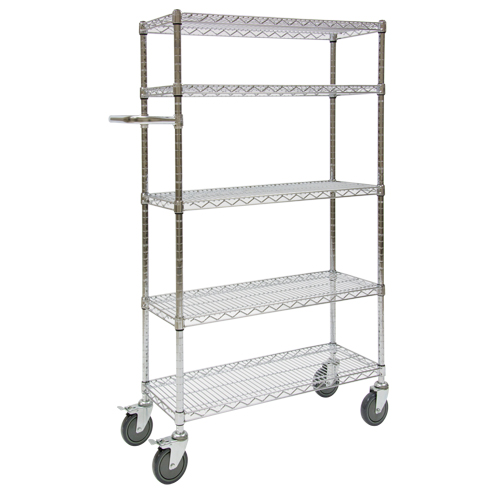 Push Cart, Chrome Plated, 30' x 60" x 14", 800 lbs. Capacity