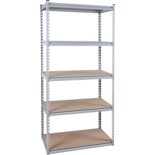 Heavy-Duty Shelving, Steel, Boltless, 1200 lbs. Capacity, 36" W x 72" H x 18" D